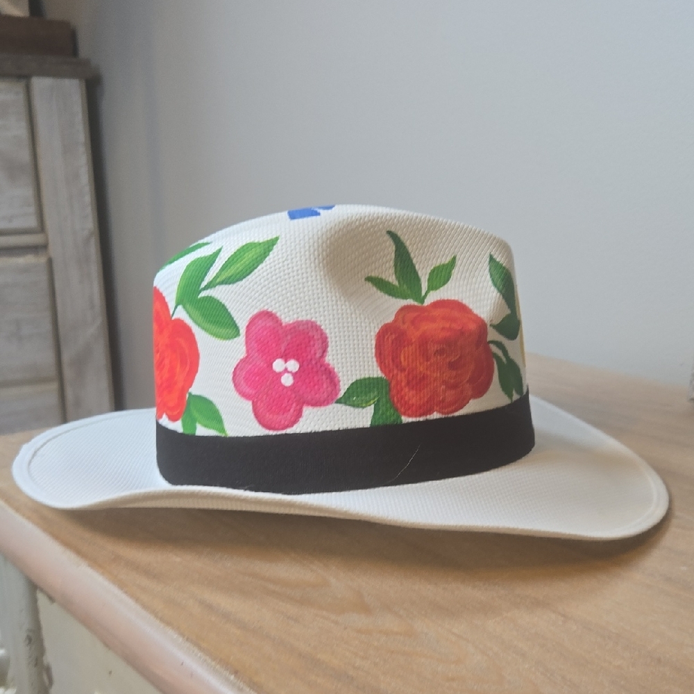 Hand-Painted Panama Style Hat Authentic Artisan Hat Made In Colombia